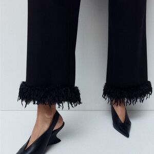 H&M MAMA fringe trimmed pants sz M maternity